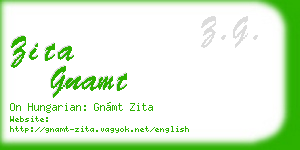 zita gnamt business card