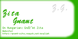 zita gnamt business card